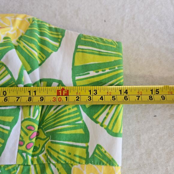 Lilly Pulitzer Franco Hip Hop Hooray Dress Size 2 Strapless Green Lilly Pads - Picture 7 of 8